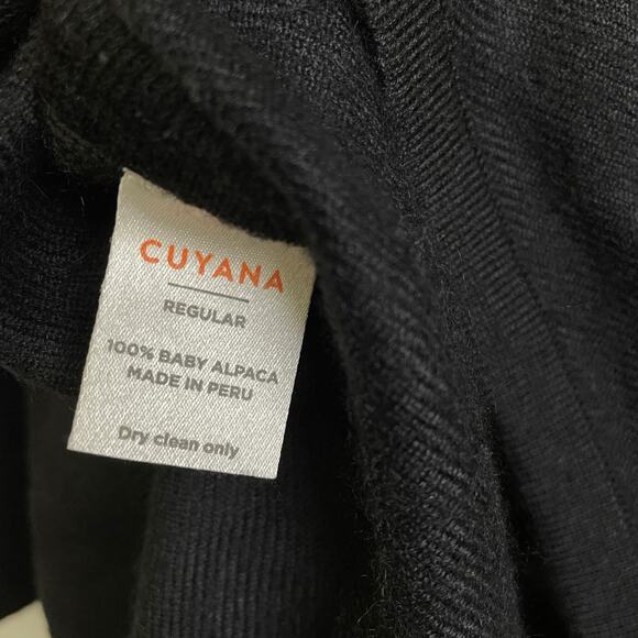 Cuyana Oversized Turtleneck Sweater Black Womens Regular Knit Tunic Slit - Picture 12 of 12